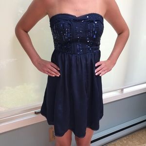 AEO Strapless (optional) Navy Summer Dress